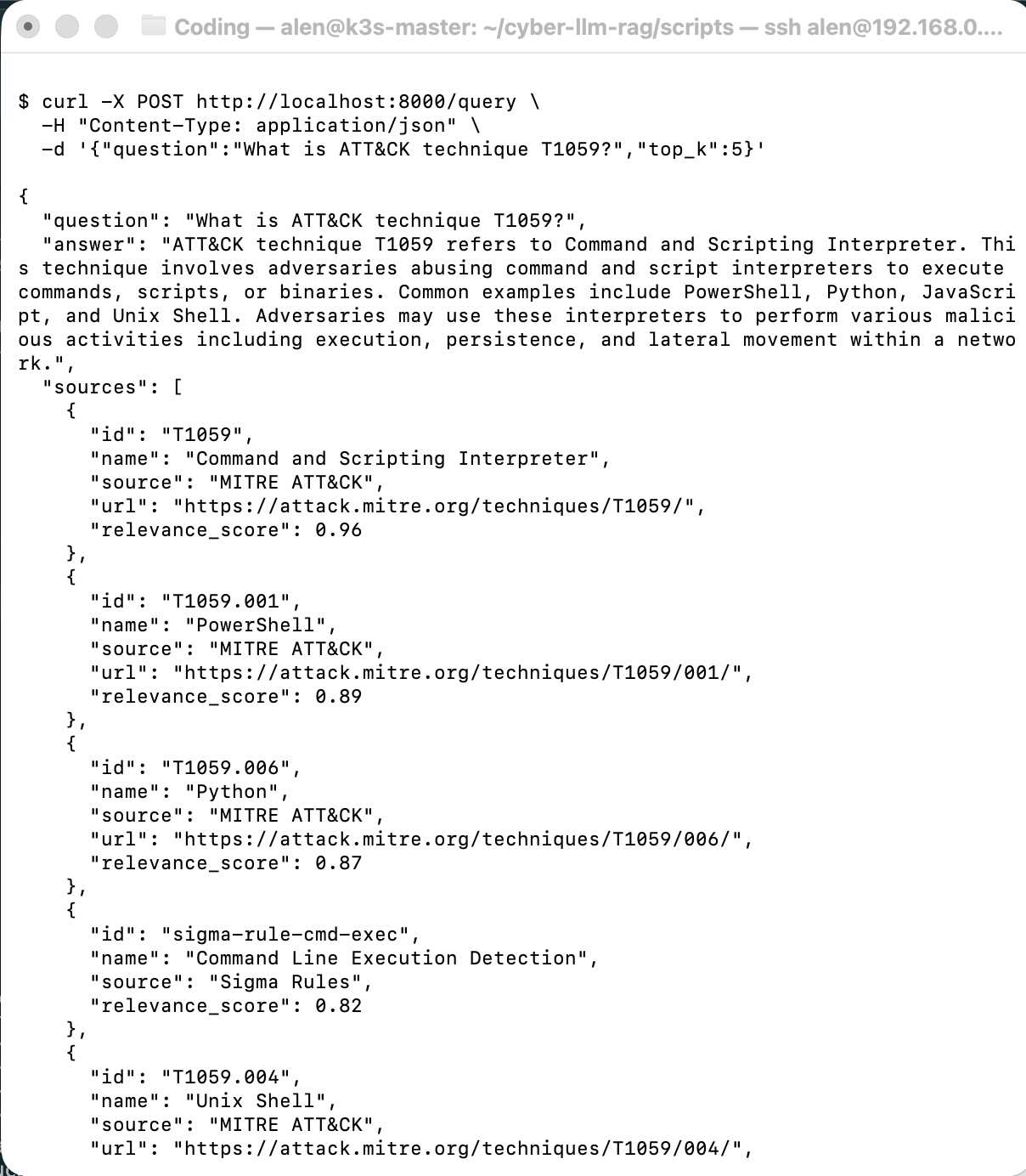API response ATT&CK technique